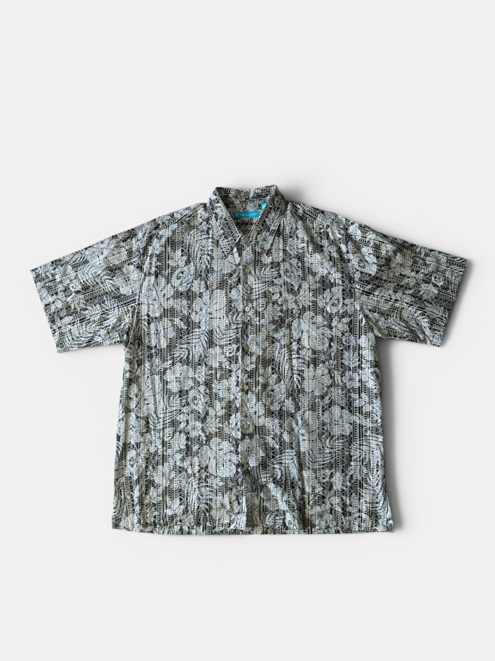 Tori Richard mens XL blue floral cotton Hawaiian short sleeve shirt EUC